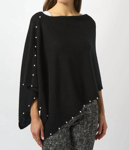 Joseph Ribkoff - Pearl Embellished Cashmere Poncho