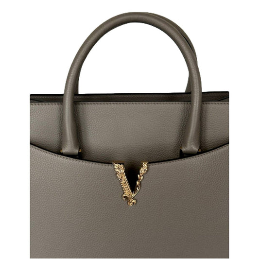 Versace - Women's Virtus Calfskin Leather Medium Top Handle Tote Bag