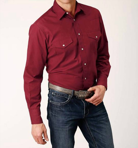 Roper - Men's Long Sleeve Snap Broadcloth Western Shirt