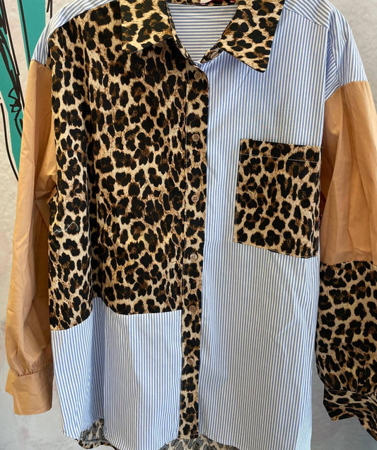 Yolly - Women's Long Sleeve Leopard Blouse