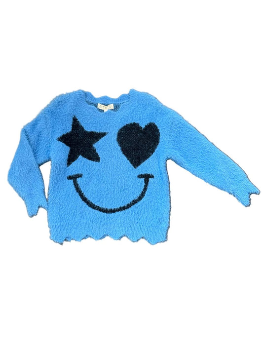 Hannah Banana - Girl's Smiley Face Fuzzy Sweater