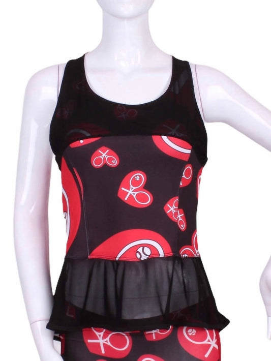 Love Love Tennis - Women's Limited Ruffle Tennis Tank