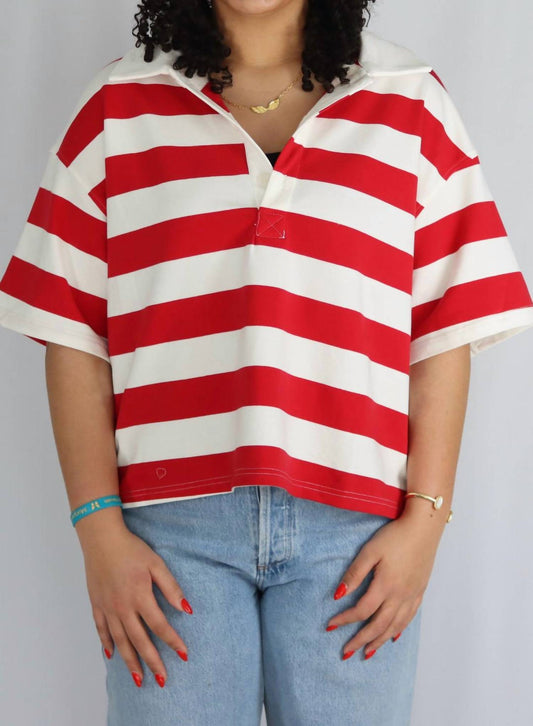 Buttermelon - Striped Oversized Polo Shirt
