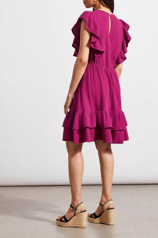 Tribal - Fitted Dress With Frill Details