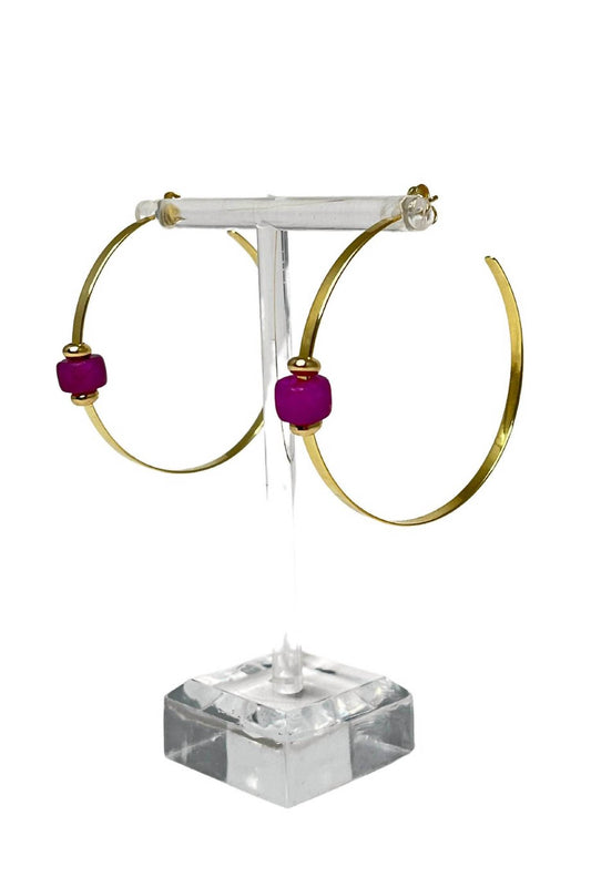 Lucky Star Jewels - Caroline Gemstone Hoop Earrings