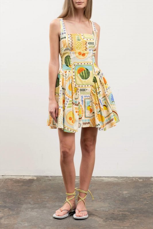 Moon River - Fruit Tile Corset Mini Dress