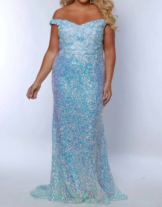 Sydney'S Closet - Plus Size Long Floral Mermaid Gown