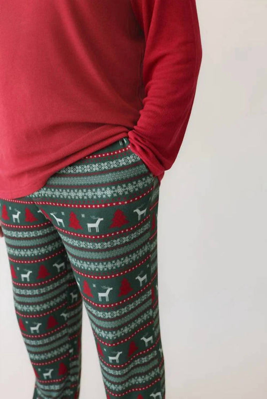 Posh Peanut - Men’s Long Sleeve Holiday Fair Isle Loungewear Set