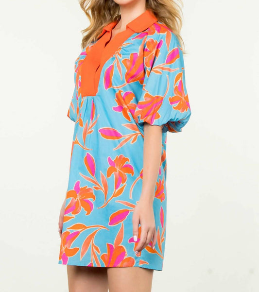 Thml - Puff Sleeve Flower Print Mini Dress