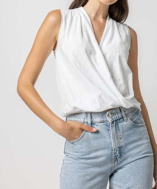 Lilla P - Sleeveless Faux Wrap Top