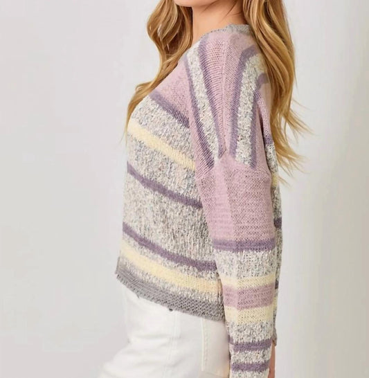 Mystree - Women's Multicolor Stripe Sweater