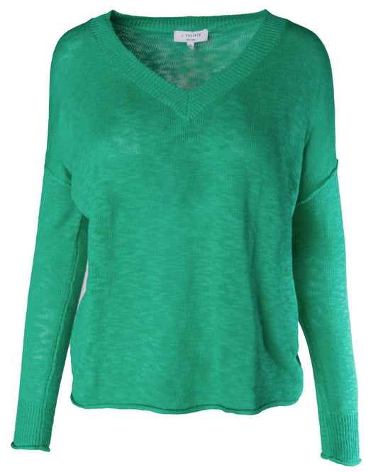 J. Society - Women's Slub V Neck Sweater