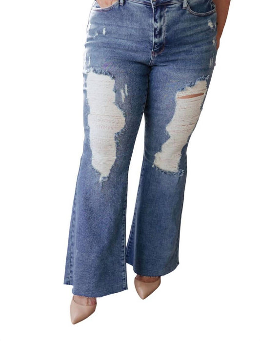 Judy Blue - High Rise Heavy Destroy Flare Jeans