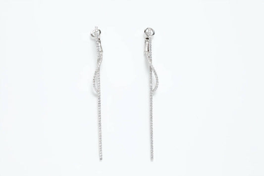 Avenue Chic - Women's Infinity Long Bar Earrings