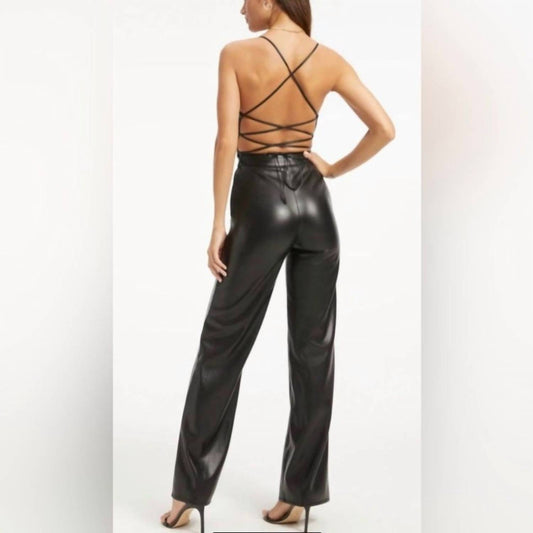Good American - Vegan Leather Vacay Jumpsuit