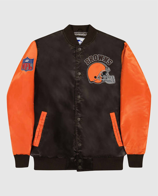 Starter - Men's Cleveland Browns Varsity Satin Full-snap Starter Jacket