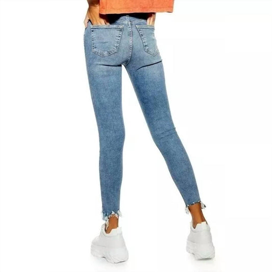 Topshop - Jamie Skinny Jeans High Rise Stretch Denim Chewed Hems