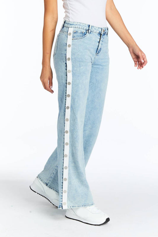 Tractr - Snap Me Up Wide Leg Pants