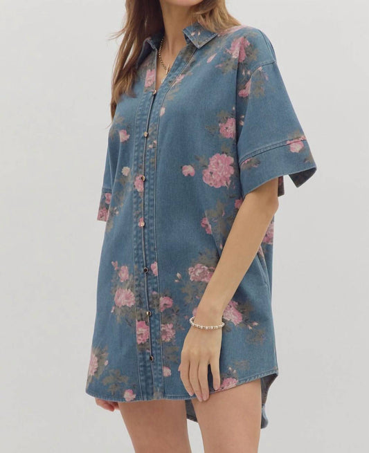 Entro - Floral Denim Dress
