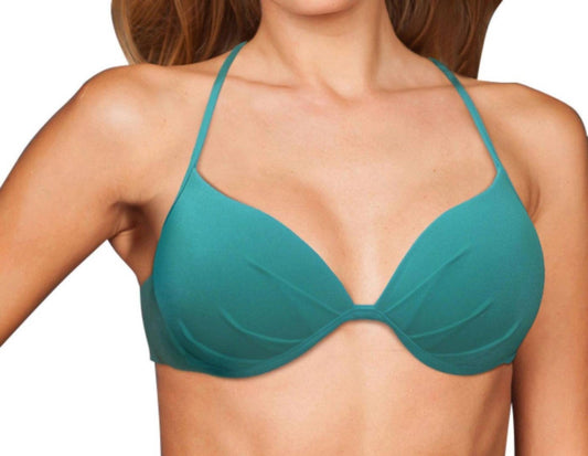 Zali - Peacock Underwire Halter Tie Back Bikini Top