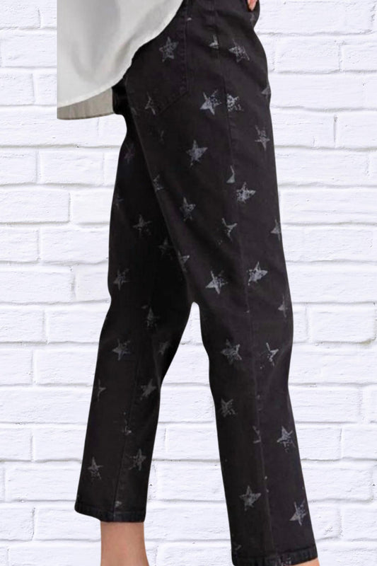 Easel - Star Printed Denim Jeans