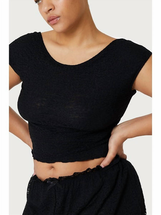 Find Me Now - Crepe Mesh Backless Tee Top