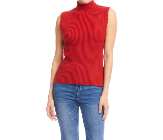 Karen Kane - Ribbed Turtleneck Sweater Tank Top