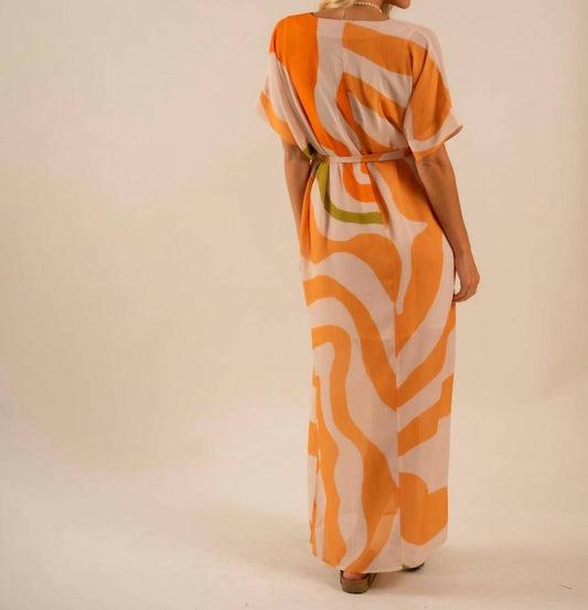 Care Tucker - Beatrice Sunset Swirling Wind Kaftan Dress