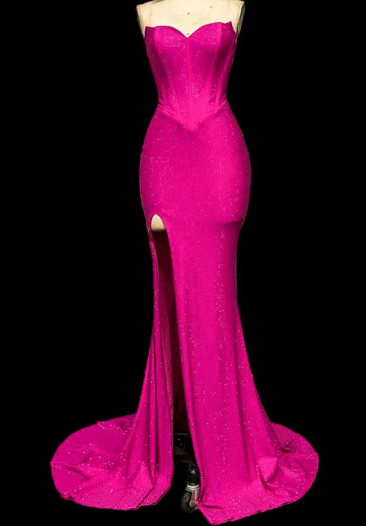 Portia&Scarlett - Women's Gorgeous Sweetheart Neckline High Slit Gown