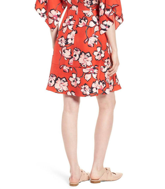 Lewit - Silk Kimono Style Floral Print Mini Dress