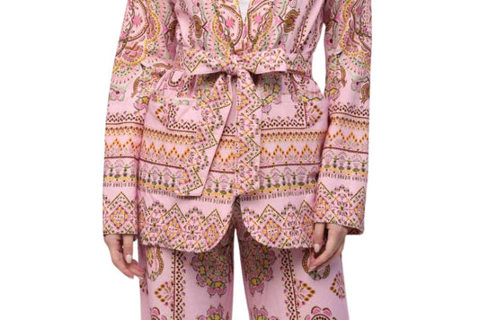 Fate - Border Print Linen Blend Blazer