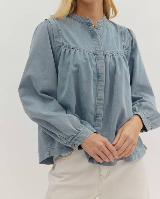 Entro - Abby Light Long Sleeve Denim Top