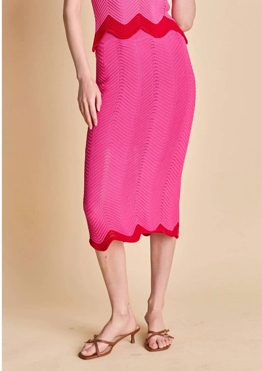 English Factory - Scallop Edge Knit Midi Skirt