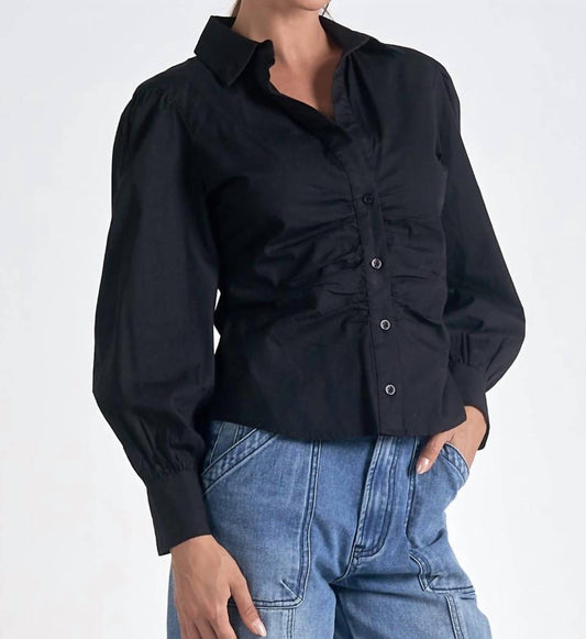 Elan - Rouch Button Down Top