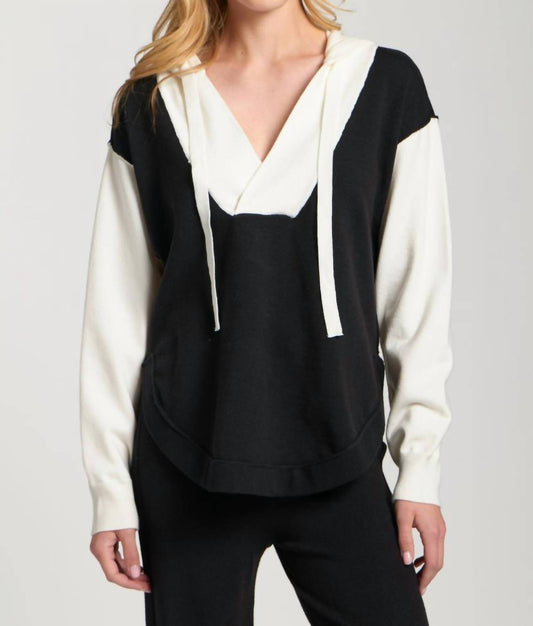 Apny - Color Block Hooded Sweater