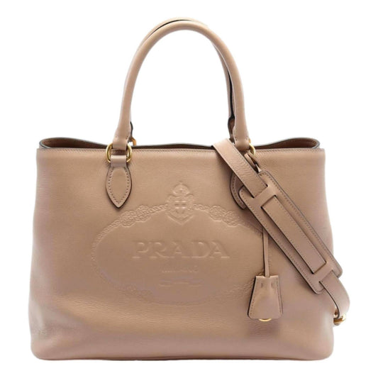 Prada - Women's Embossed Logo Soft Leather Handbag Shopper Tote