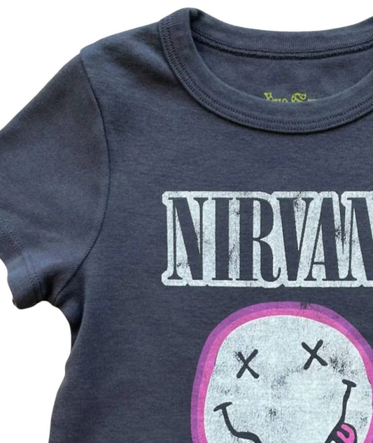 Rowdy Sprout - Girls Nirvana Smiley Fitted Tee