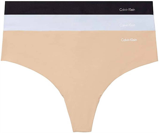 Calvin Klein - Women's 3 Pack Invisibles Thong Panties
