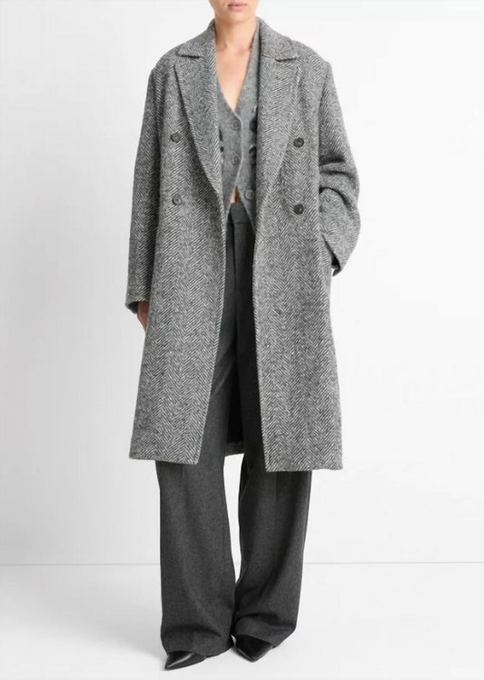 Vince - Herringbone Double Breasted Coat