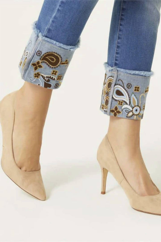 Coco + Carmen - OMG Straight Ankle Embroidery Bottom