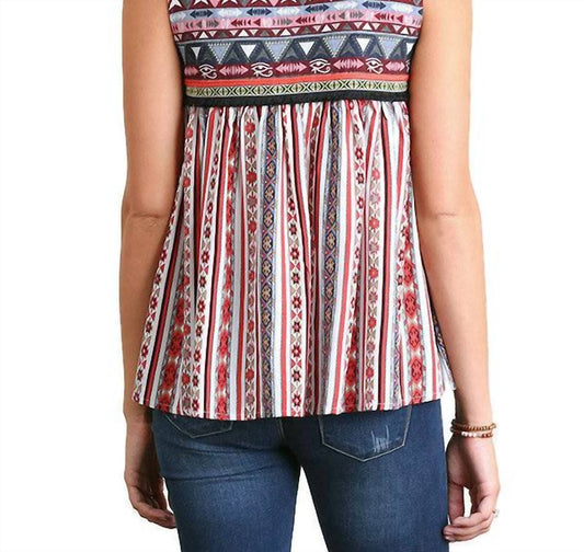 Umgee - Tribal Print Tassel Tie Vest