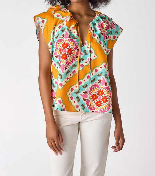 Crosby By Mollie Burch - Fern Flutter Sleeves Top