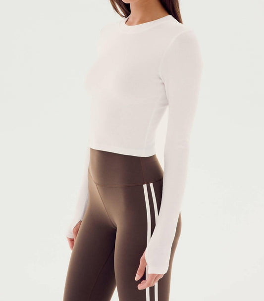 Splits59 - Louise Rib Long Sleeve Crop Top