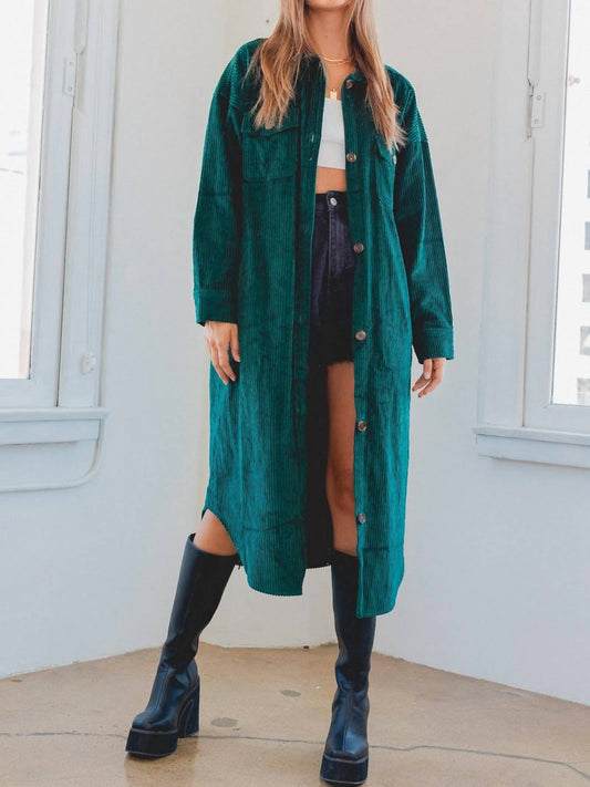 Le Lis - POCKET DETAIL LONG CORDUROY SHIRT