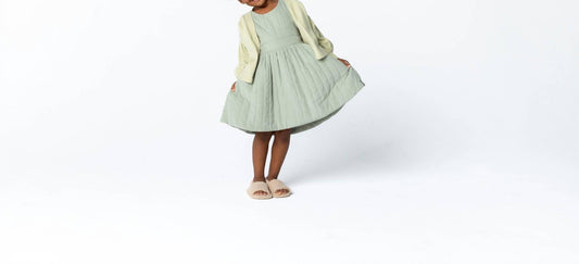 Omamimini - Quilted Poplin Pinafore Dress