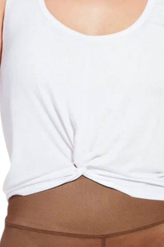 Kensie - Twist Front Scoop Neck Sleeveless Tank Top