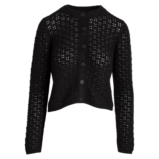 Naadam - Pima Cotton Artisanal Stitch Crewneck Cardigan