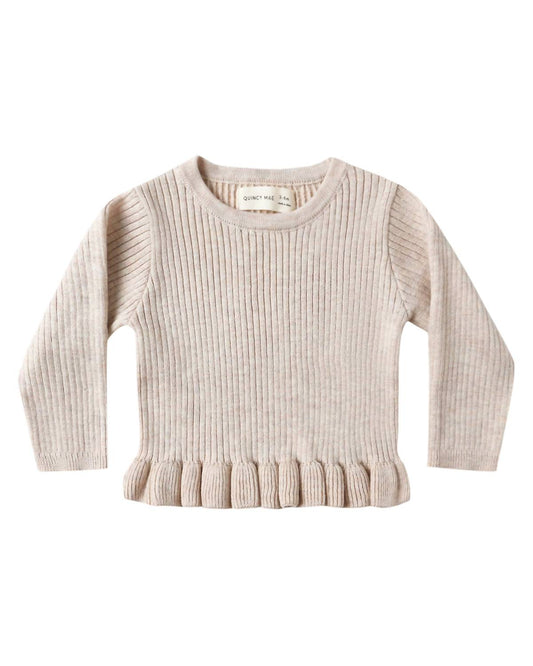 Quincy Mae - Girls' Rib Knit Peplum Top