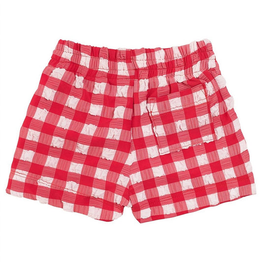 Montce - Boy's Gingham Mini Swim Trunk