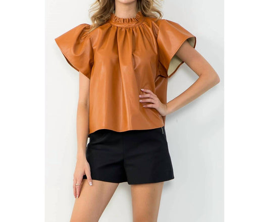 Thml - Flutter Sleeve Leather Top